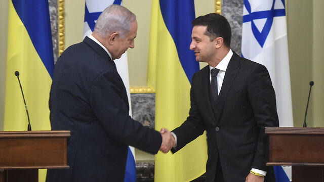 Prime Minister Benjamin Netanyahu and Ukrainian President Volodymyr Zelensky