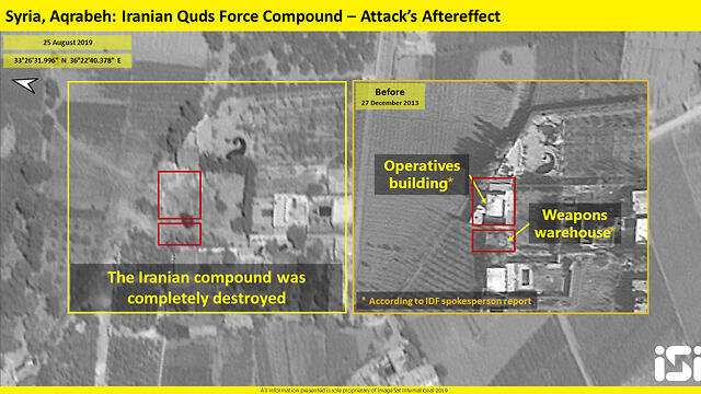 Объекты к югу от Дамаска, по которым нанесли удар ВВС ЦАХАЛа. Фото: ISI (ImageSat International)