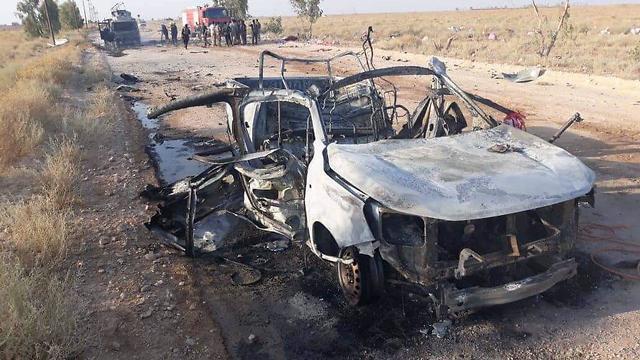 A car destroyed in an air strike on the Syrian border (Photo: Archive)nullnull A car destroyed in an air strike on the Syrian border (Photo: Archive)
