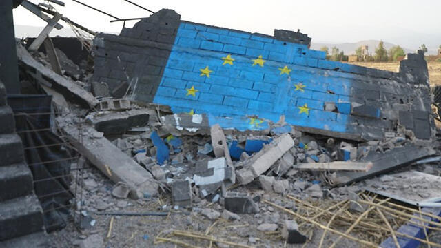 The demolished memorial