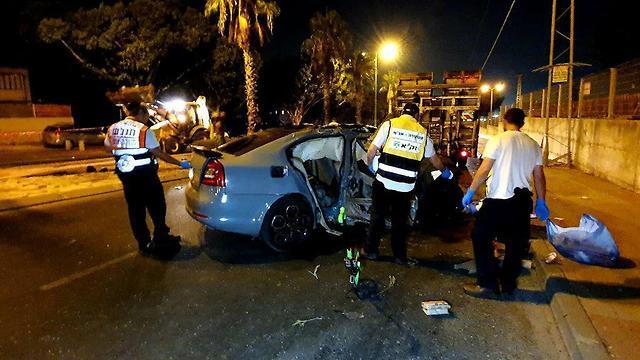 Место аварии. Фото: полиция (צילום: רועי עידן ) Место аварии. Фото: полиция