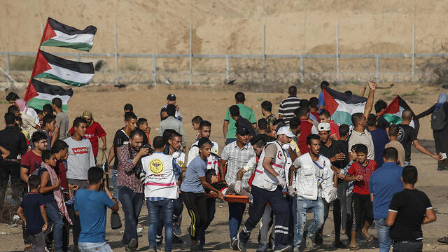 Demonstration along the Israeli-Gaza border (Photo: AFP)