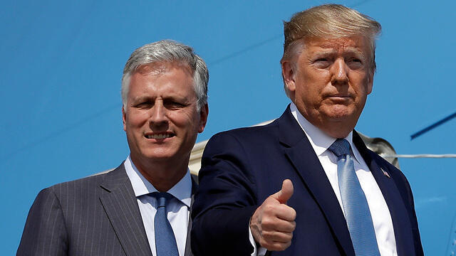 Trump with his new national security adviser, Robert O'Brien (צילום: AP) Trump with his new national security adviser, Robert O'Brien