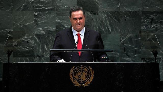 Foreign Minister Israel Katz addressing the UN General Assembly in September
