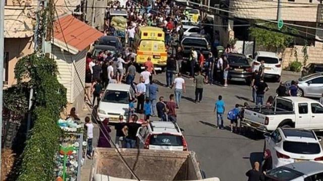 The scene of the shooting in Madj al-Krum
