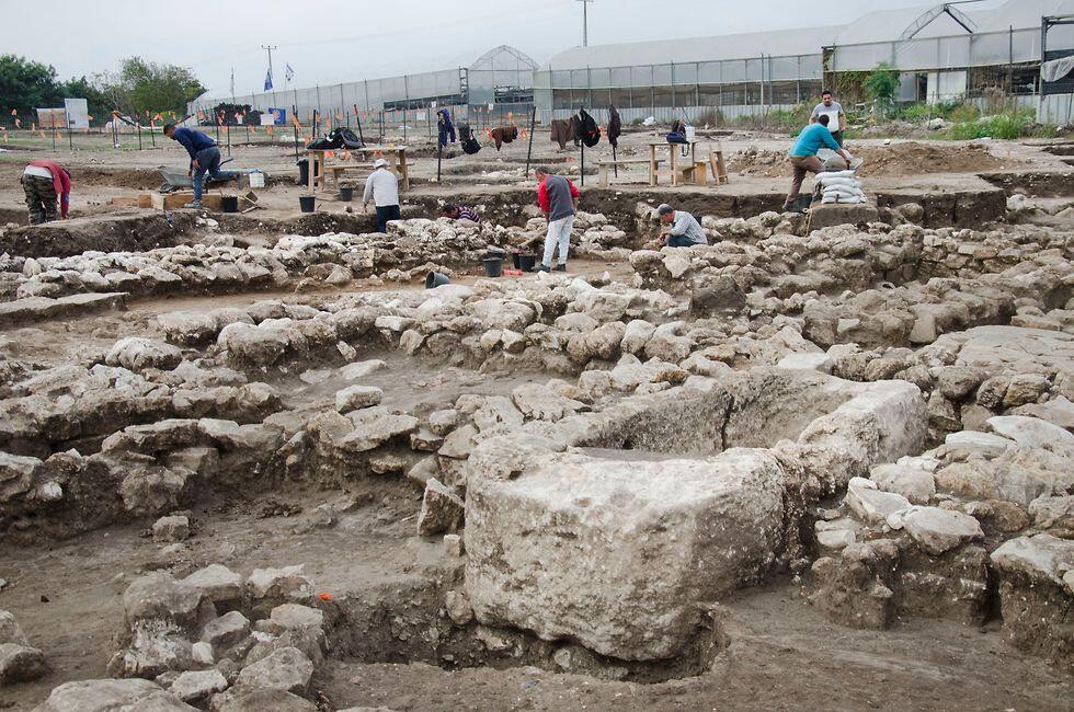 Archeologists at the dig site (צילום: יולי שוורץ, רשות העתיקות) Archeologists at the dig site