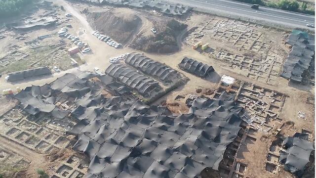 An aerial view of the site (צילום: היילייט סרטים, באדיבות רשות העתיקות) An aerial view of the site