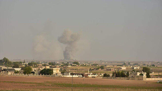 Бомбардировка сирийского населенного пункта
