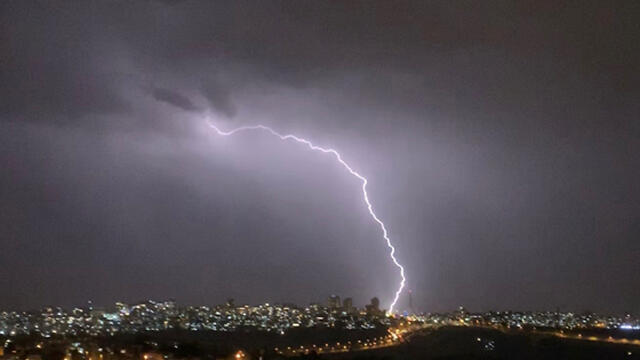 Lightning in Jerusalem over the weekend
