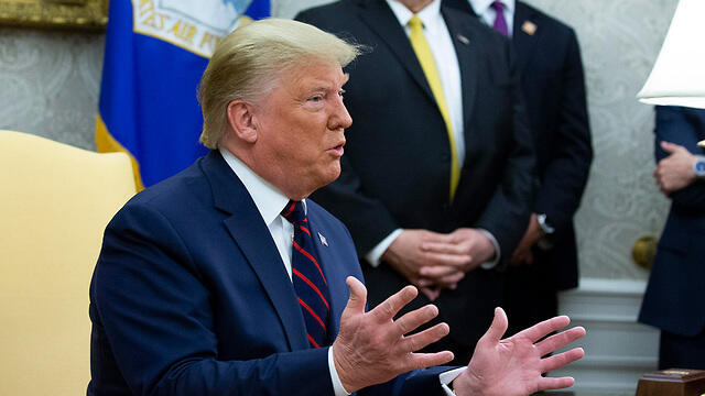 U.S. President Donald Trump at the White House Wednesday (Photo: EPA) (צילום: EPA) U.S. President Donald Trump at the White House Wednesday (Photo: EPA)