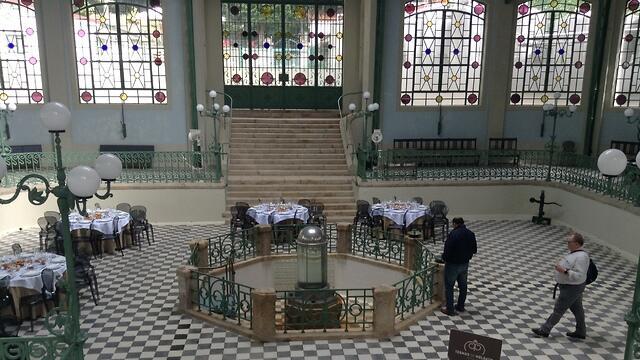Historic structure housing thermal spring in Melgaço, Portugal