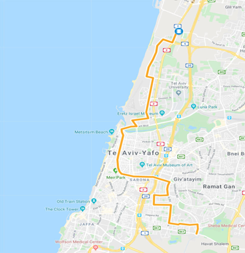 Маршрут в Тель-Авиве