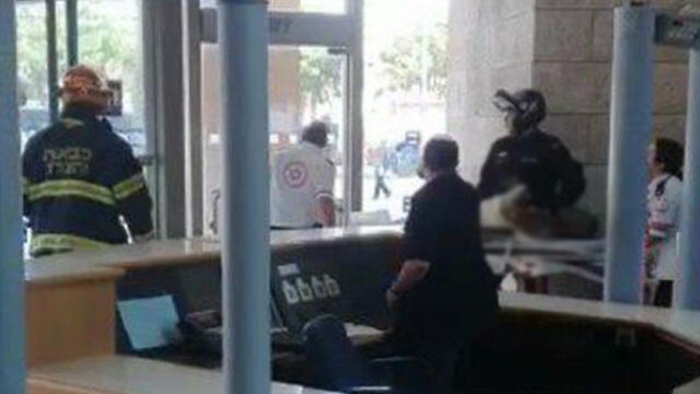 Firefighters inside the court