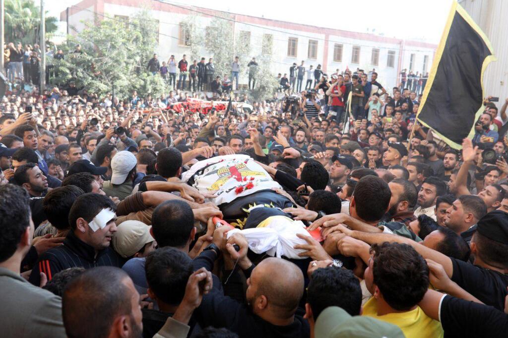 The funeral for Baha Abu al-Ata in Gaza, Nov. 2019 (Photo: TPS) הלוויתו של בהא אבו אל עטא