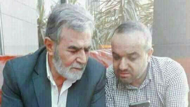Baha Abu al-Ata, right, with Islamic Jihd leader Ziad al-Nakhalahnullnull Baha Abu al-Ata, right, with Islamic Jihd leader Ziad al-Nakhalah