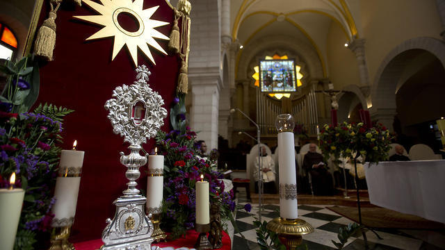 A wooden relic believed to be from Jesus' manger is seen in the Church of the Nativity, traditionally believed by Christians to be the birthplace of Jesus Christ in the West Bank city of Bethlehem, Saturday, Nov. 30, 2019