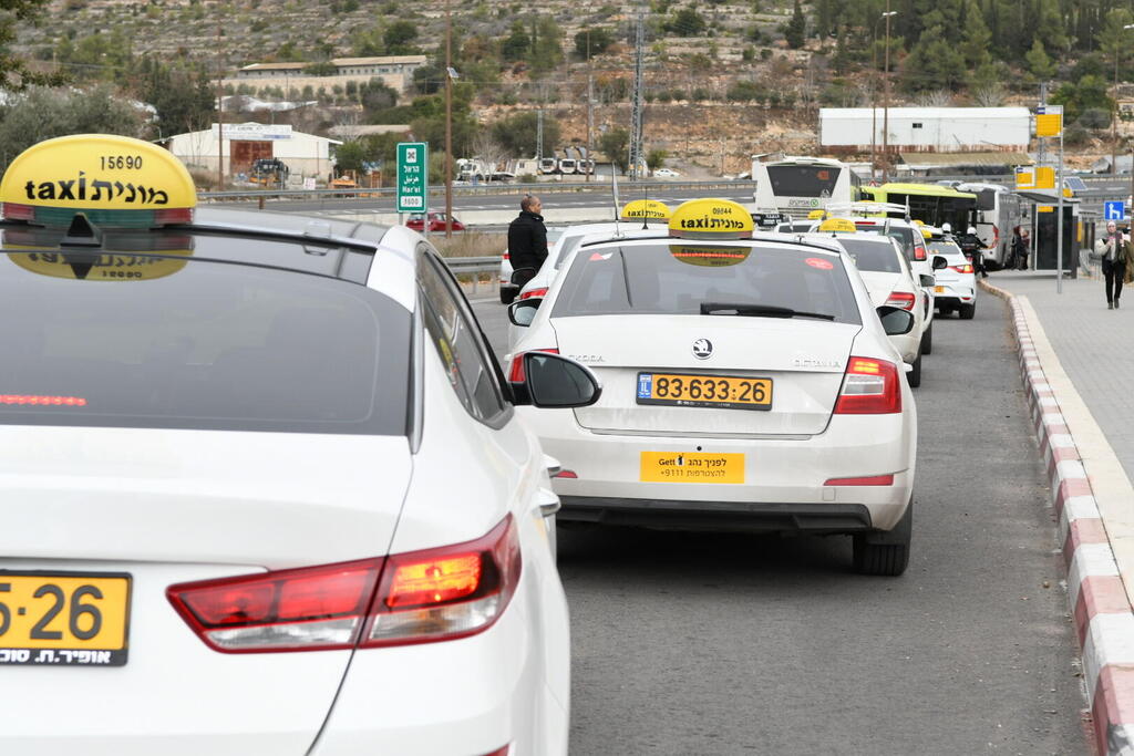 ירושלים מחאה הפגנה נהגי מוניות מונית תעריף מונה 