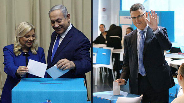 Супруги Нетаниягу и Гидеон Саар голосуют на праймериз. Фото: Маоти Кимхи (צילום: מוטי קמחי) Супруги Нетаниягу и Гидеон Саар голосуют на праймериз. Фото: Маоти Кимхи