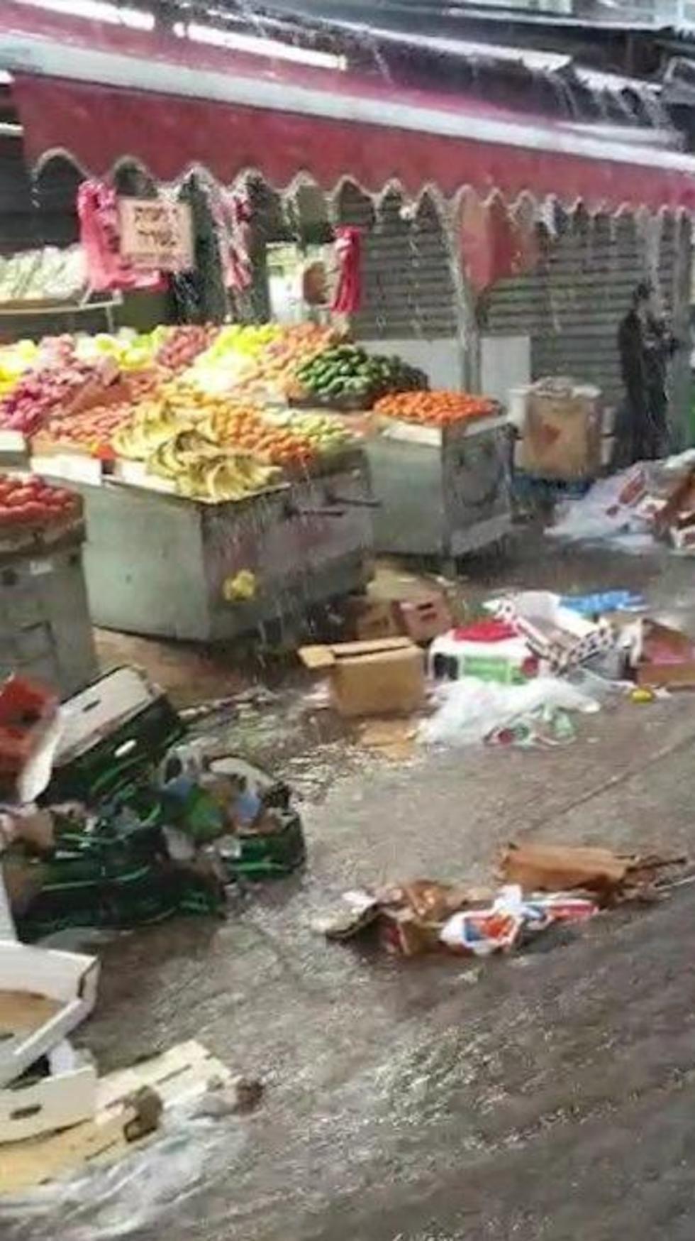 Затопление на рынке Кармель в Тель-Авивеnullnull Затопление на рынке Кармель в Тель-Авиве