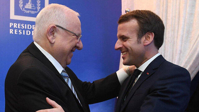 Президент Израиля Реувен Ривлин и президент Франции Эммануэль Макрон. Фото: ЛААМ