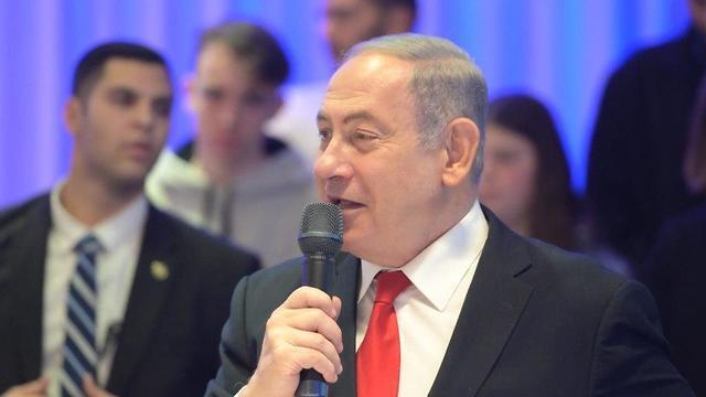 Биньямин Нетаниягу на предвыборном собрании. Фото: Шарон Ревиво