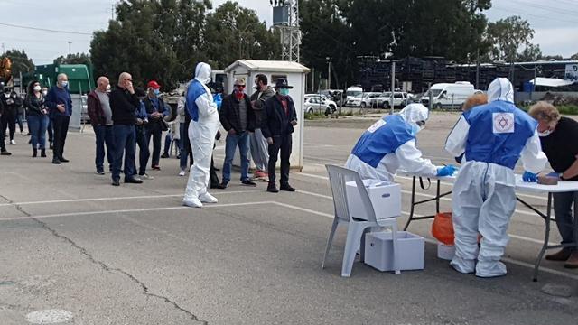 Карантинный участoк в Тель-Авиве. Фото: пресс-служба МАДА