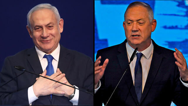 Биньямин Нетаниягу, Бени Ганц. Фото: AFP, Одед Балилти (צילום: AFP עודד בלילטי) Биньямин Нетаниягу, Бени Ганц. Фото: AFP, Одед Балилти