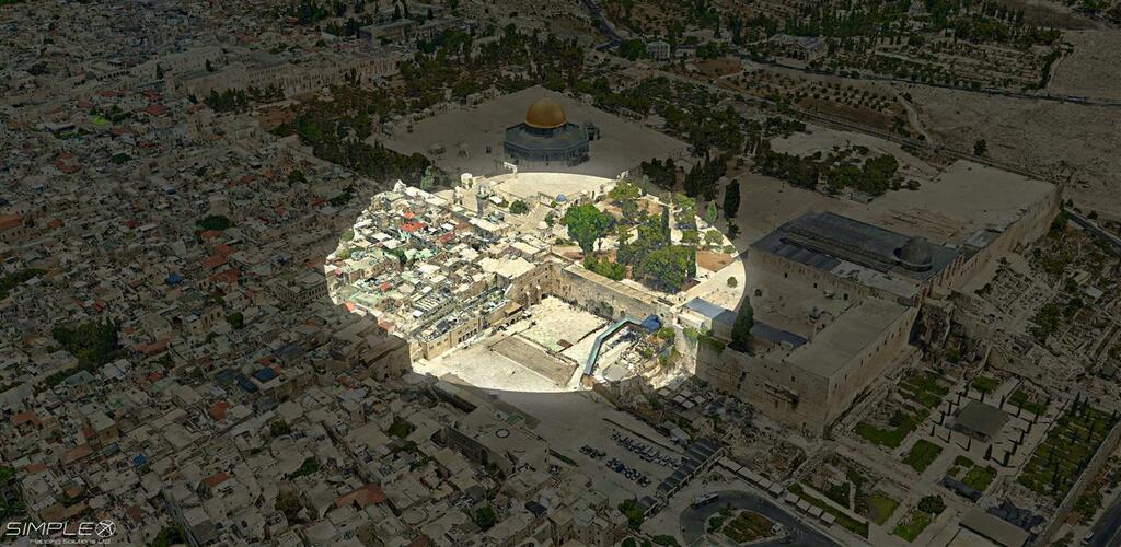 100 מטרים ישראל בתלת מימד ירושלים (צילום: סימפלקס פתרונות מיפוי שב בע"מ) 100 מטרים ישראל בתלת מימד ירושלים