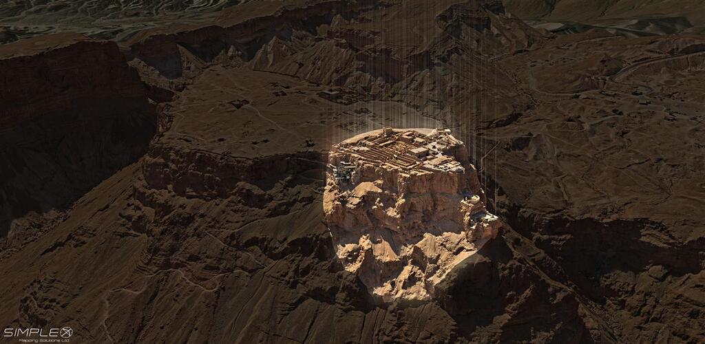 100 מטרים ישראל בתלת מימד מצדה (צילום: סימפלקס פתרונות מיפוי שב בע"מ) 100 מטרים ישראל בתלת מימד מצדה