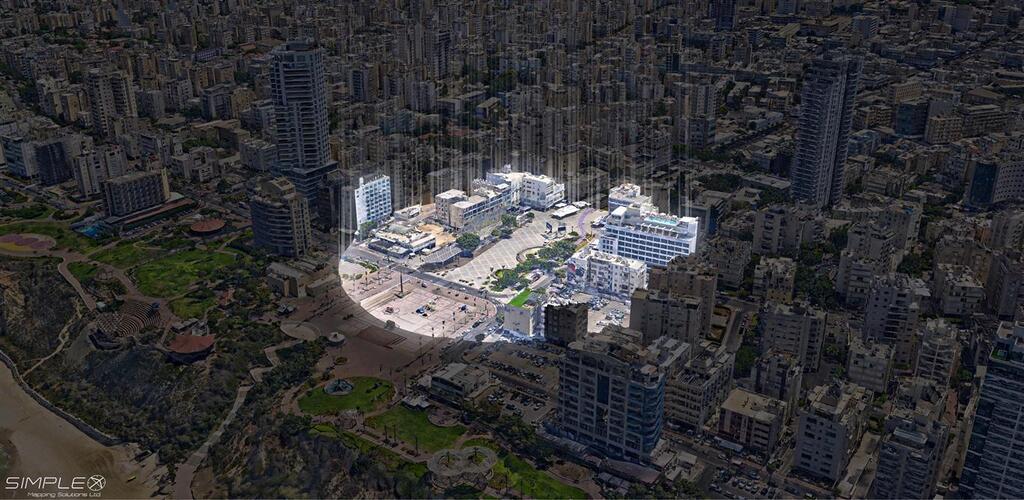 100 מטרים ישראל בתלת מימד נתניה (צילום: סימפלקס פתרונות מיפוי שב בע"מ) 100 מטרים ישראל בתלת מימד נתניה