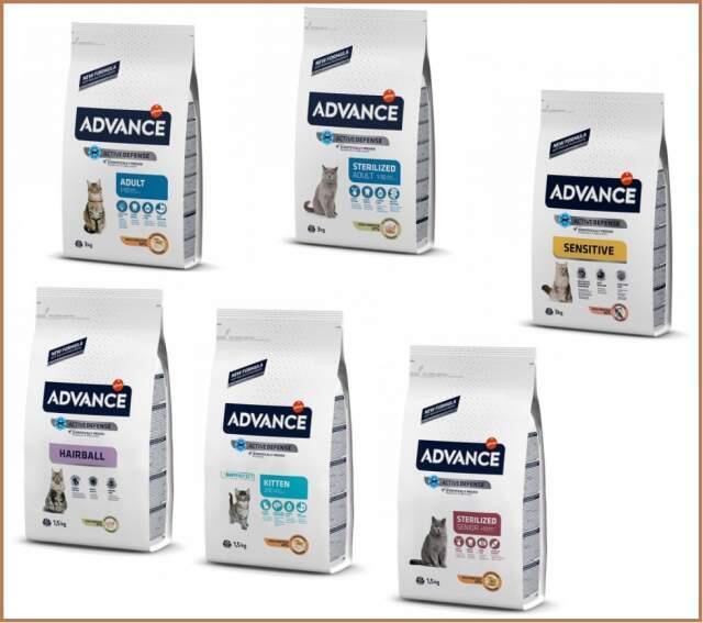 Ассортимент корма Advance для кошек. Фото: Biopet