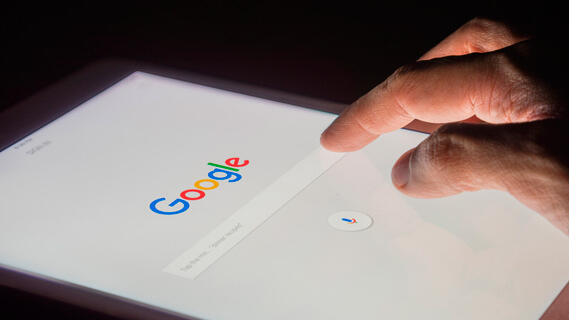 A person conducting a search on Google