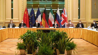 Members of 2015 Iran nuclear deal attending a meeting at the Grand Hotel of Vienna as they try to restore the pact, April 17, 2021