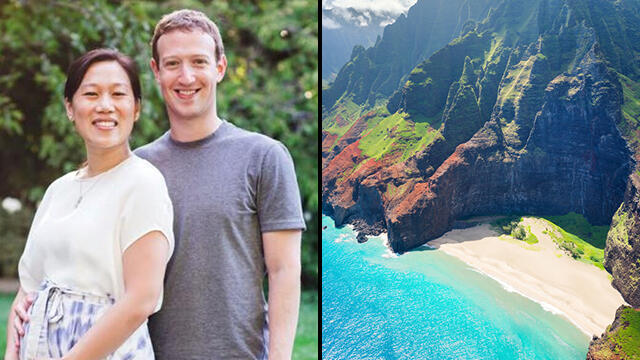 מארק צוקרברג ופריסיליה צ'ן לצד האי קוואי