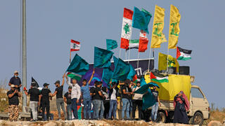   Pro-Hezbollah protests on the Lebanon-Israel border