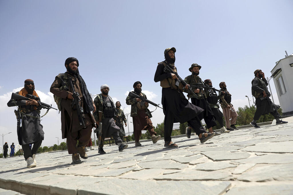 Taliban fighters patrol in Kabul, Afghanistan late last week 