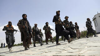 Taliban fighters patrol in Kabul, Afghanistan late last week 