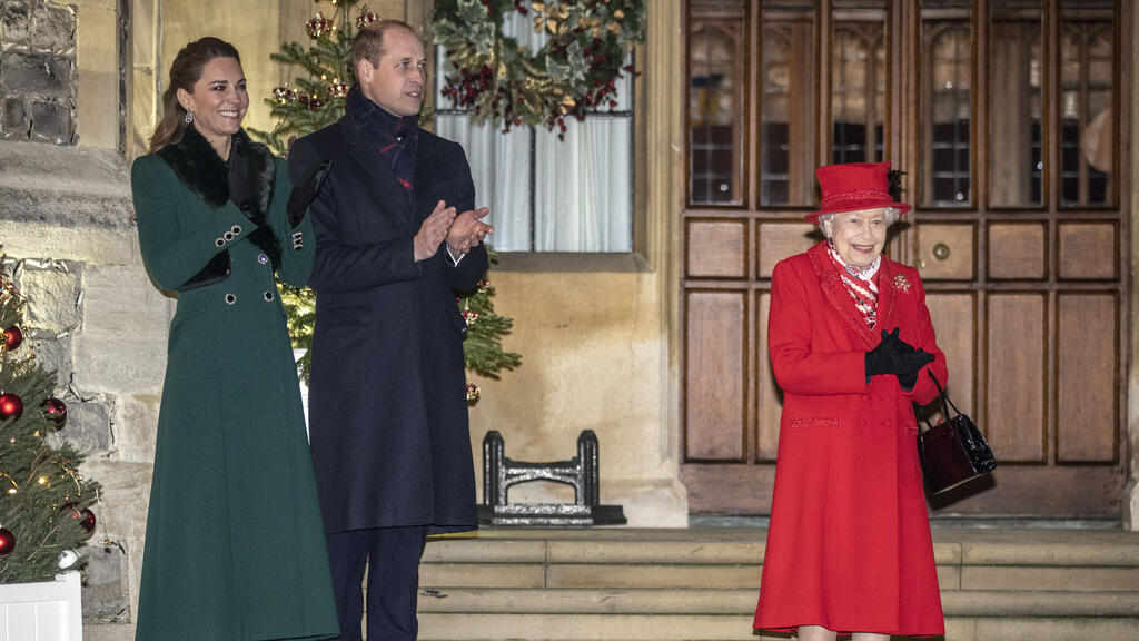 המלכה אליזבת עם הנסיך וויליאם וקייט מידלטון, 2020