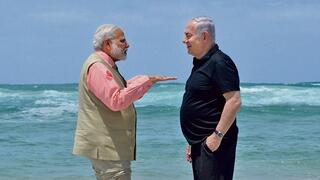 בנימין נתניהו ונרנדרה מודי בביקור ראש ממשלת הודו בישראל