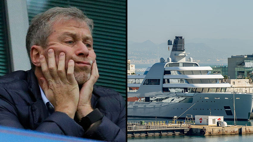 Roman Abramovich and one of his yachts (Photos: AP, Getty Images) רומן אברמוביץ, היאכטה של רומן אברמוביץ'