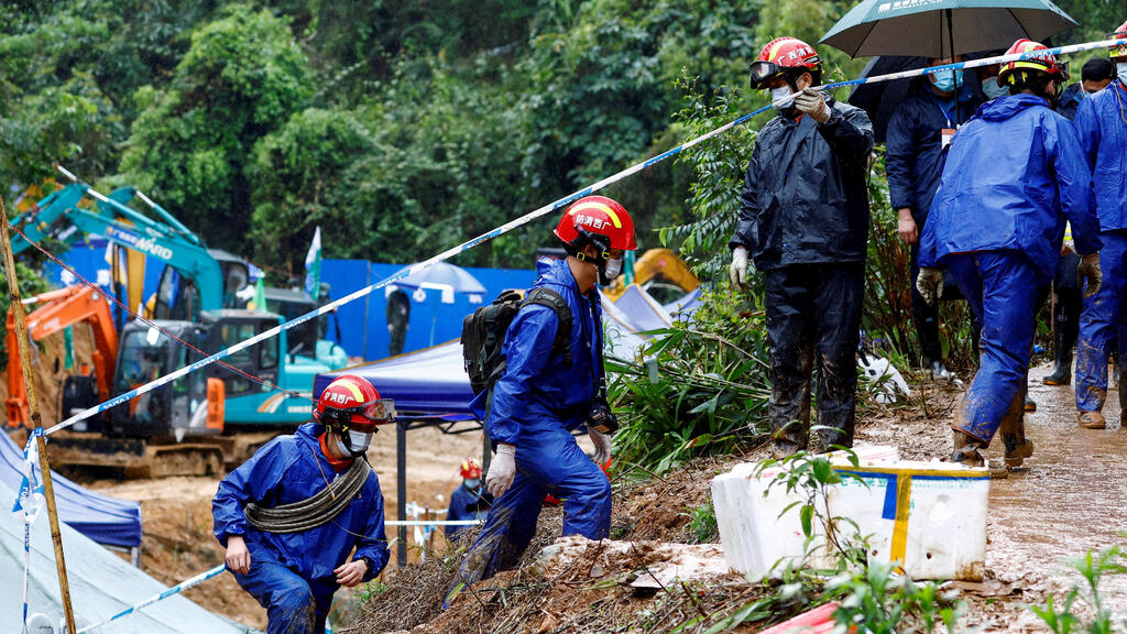 The 2022 crash site in China. Black-box data indicated someone deliberately sent the plane into a fatal dive and shut off the fuel switche (Photo: Reuters) סין התרסקות מטוס בחודש מרץ
