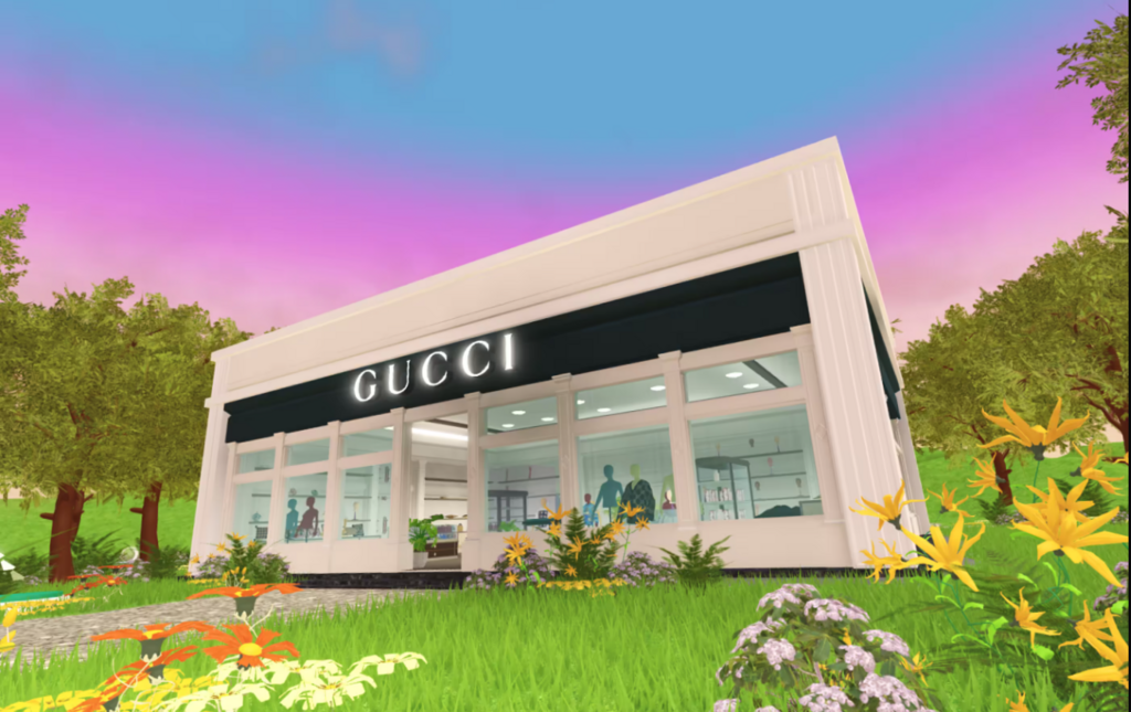 A Gucci store in Roblox. Major brands see its pull among young users (Photo: from the Gucci website) גוצ'י רובלוקס