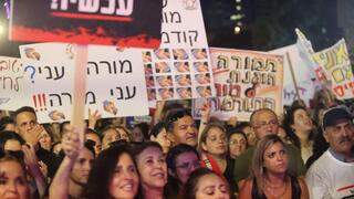 יפה בן דוד בהפגנת המורים