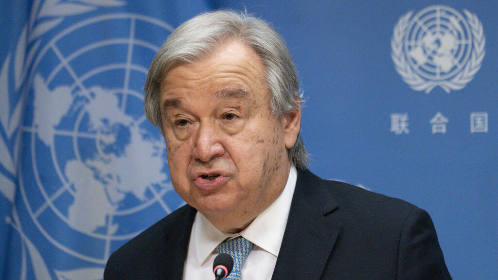 UN Secretary-General António Guterres, now beginning his final year in office; sought to project empathy and became persona non grata in Israel (Photo: AP ) מזכ"ל האו"ם אנטוניו גוטרש משבר מזון
