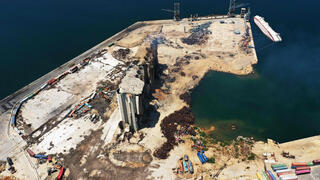 תיעוד של רגע הקריסה בנמל ביירות, לבנון