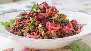 סלט סלק ועדשים