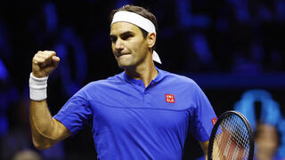 רוג'ר פדרר טניסאי שוויצרי במשחק הפרישה