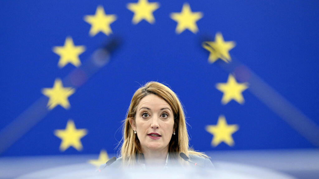 European Parliament President Roberta Metsola (Photo: AFP ) נשיאת הפרלמנט של האיחוד האירופי רוברטה מצולה