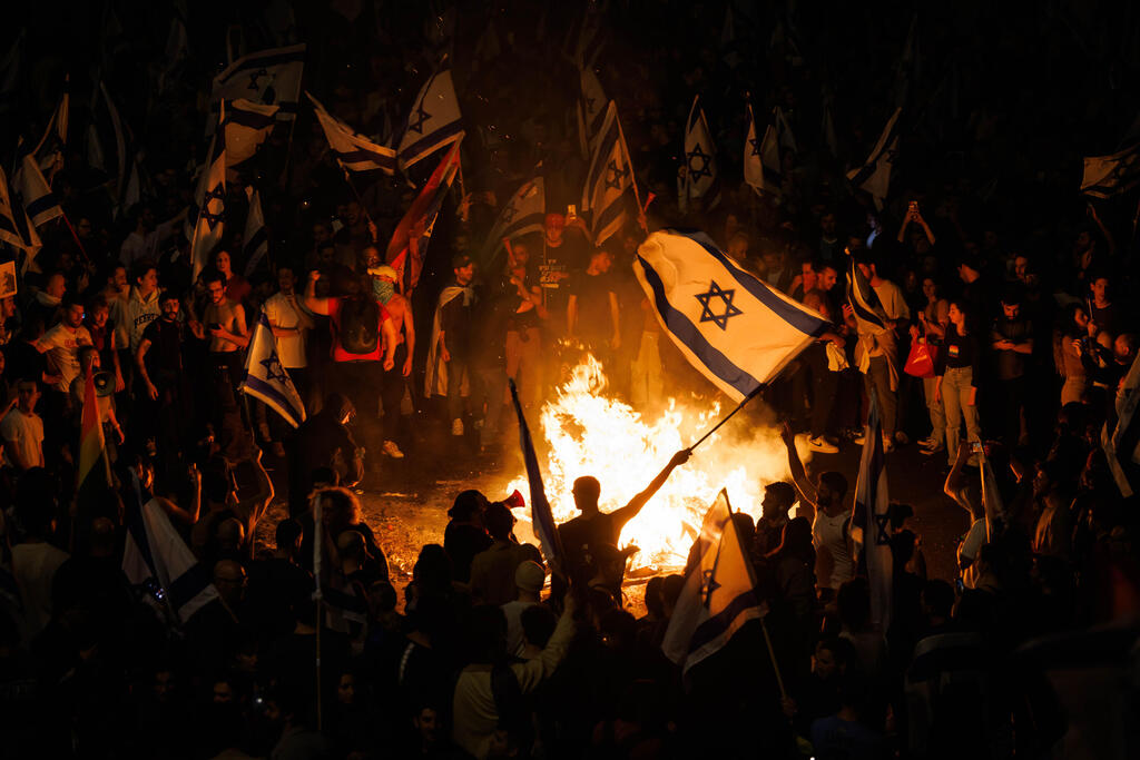 מתוך ההפגנה שהתקיימה אמש (א'), באיילון