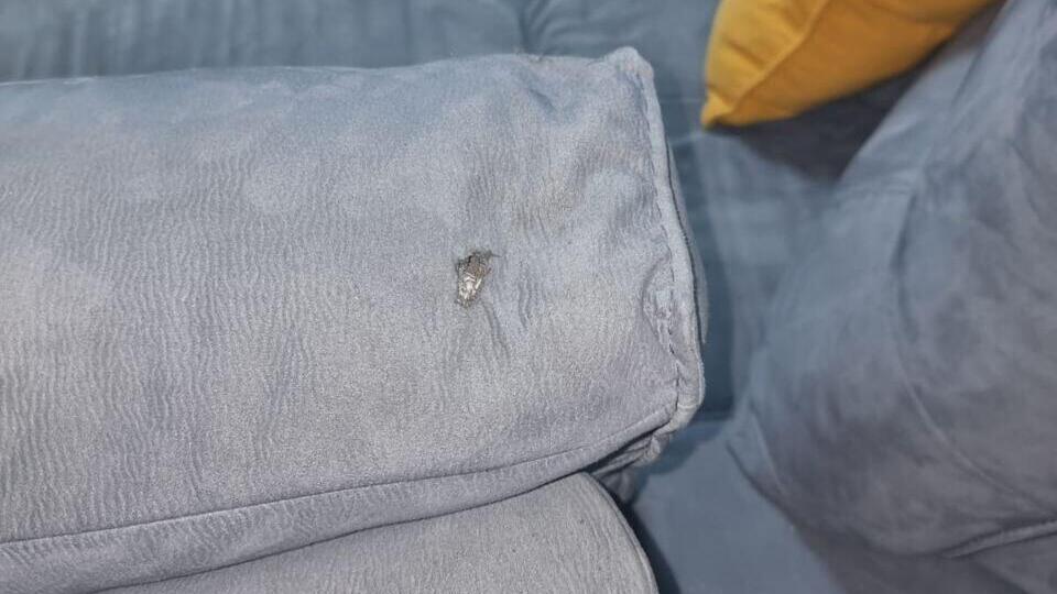 Bullet entry damage in Gan Ner home דיווח על ירי לעבר היישוב גן נר